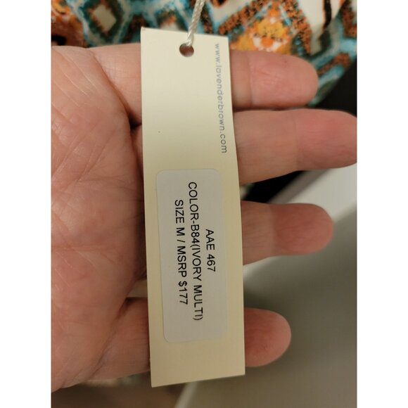 Lavender Brown Maxi Dress Multi-Color Adjustable Straps Size M MSRP $177 - Picture 4 of 13